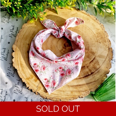 Pretty Pink Posie Roses Dog Bandana